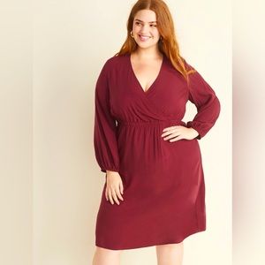 Old navy Waist-Defined Surplice-Front Plus-Size Dress